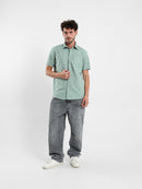 Linen-Look Regular Fit Half-Sleeve Shirt