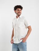 Linen-Look Regular Fit Half-Sleeve Shirt