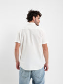Linen-Look Regular Fit Half-Sleeve Shirt