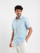 Linen-Look Regular Fit Half-Sleeve Shirt