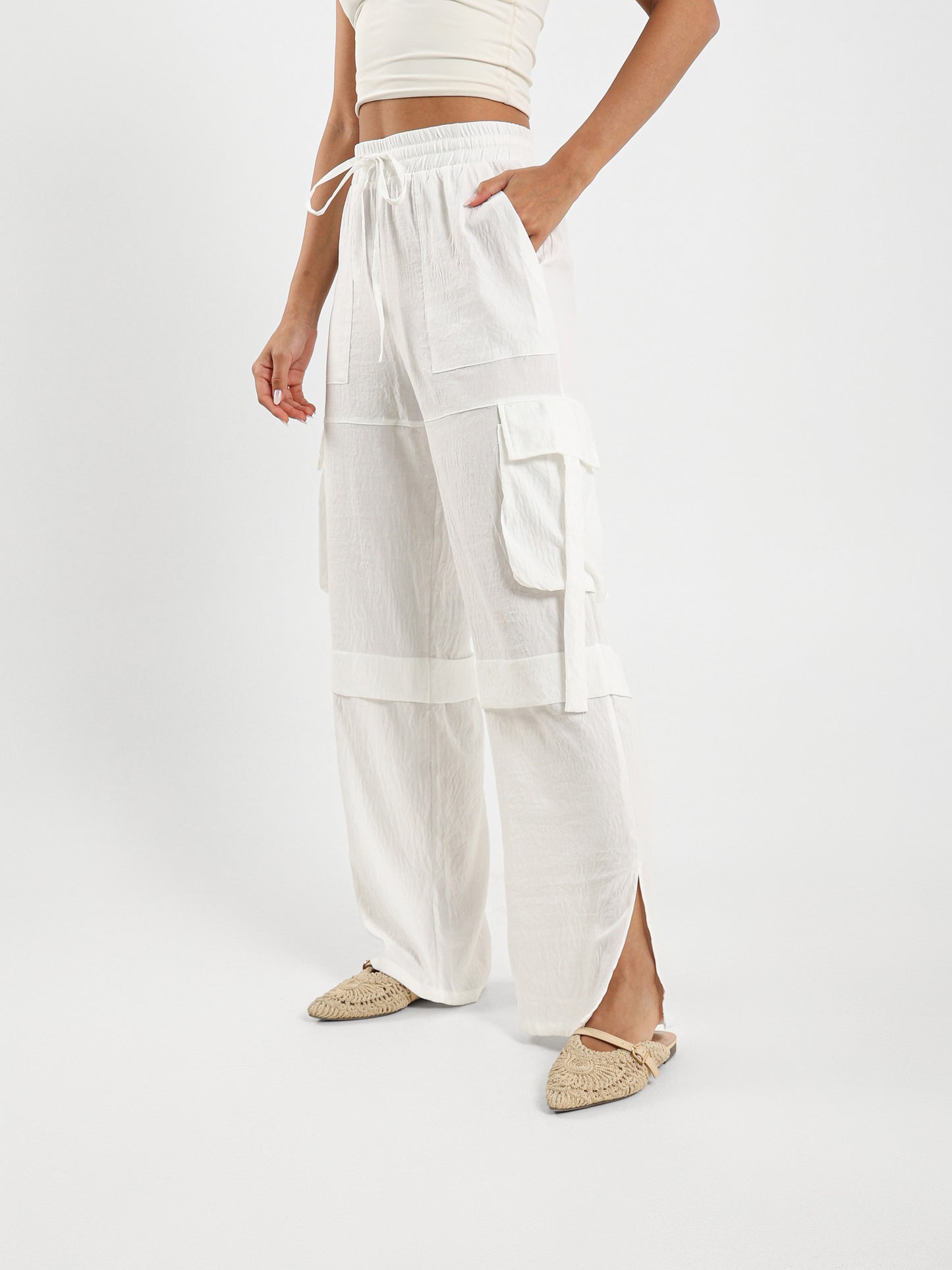 Cargo Pants With Slit Detail