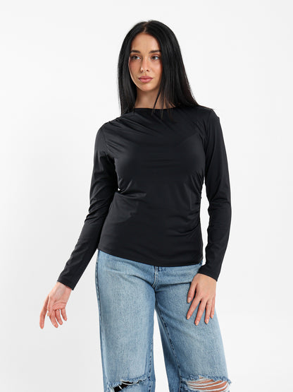 Draped Long-Sleeve Top