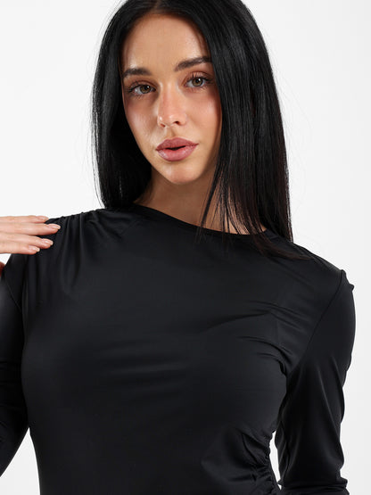 Draped Long-Sleeve Top