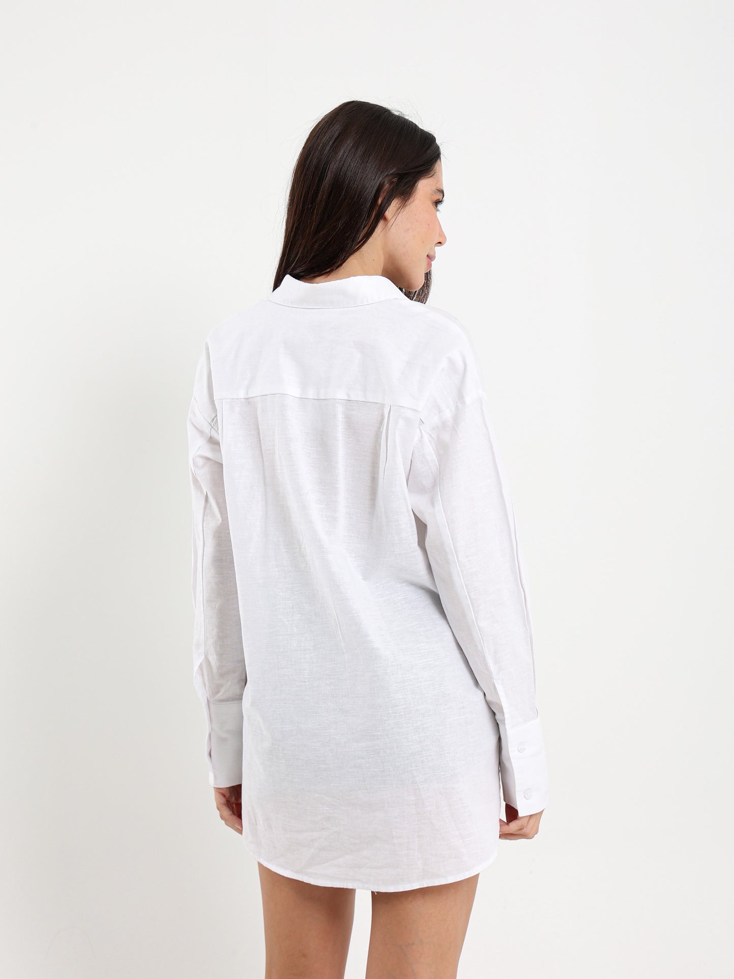 Oversized Plain Linen Shirt