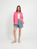 Oversized Plain Linen Shirt