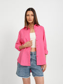 Oversized Plain Linen Shirt
