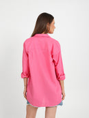 Oversized Plain Linen Shirt