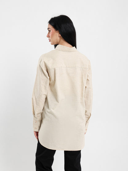 Oversized Plain Linen Shirt