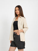 Oversized Plain Linen Shirt