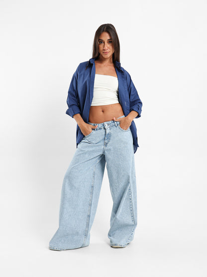 Oversized Plain Linen Shirt
