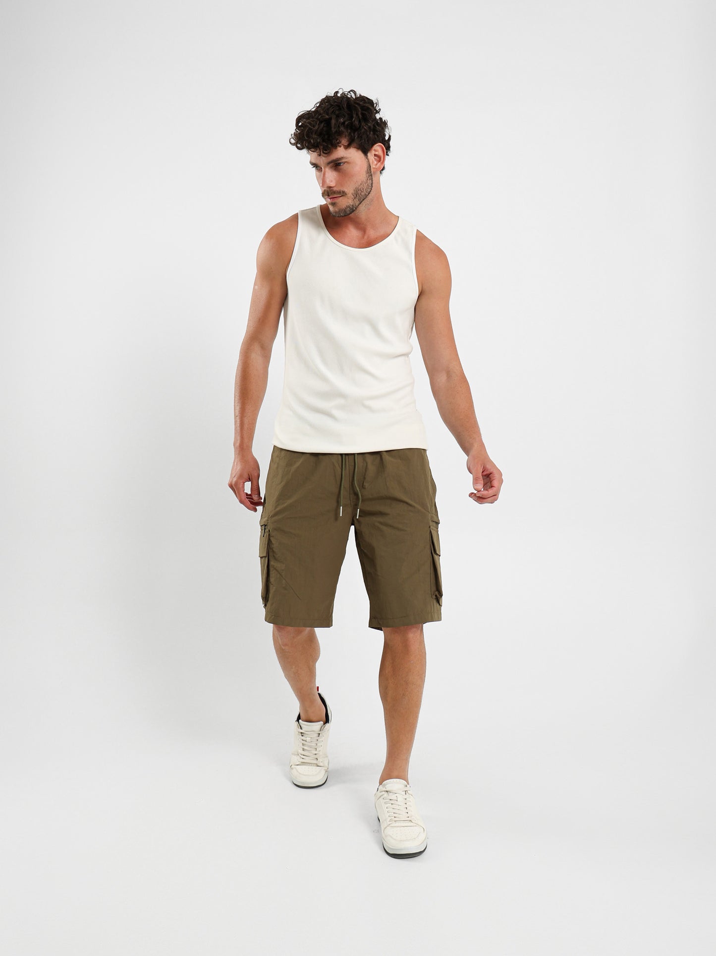 Shorts With Knitted Label And Fancy Cord