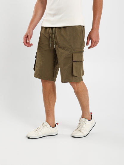 Shorts With Knitted Label And Fancy Cord