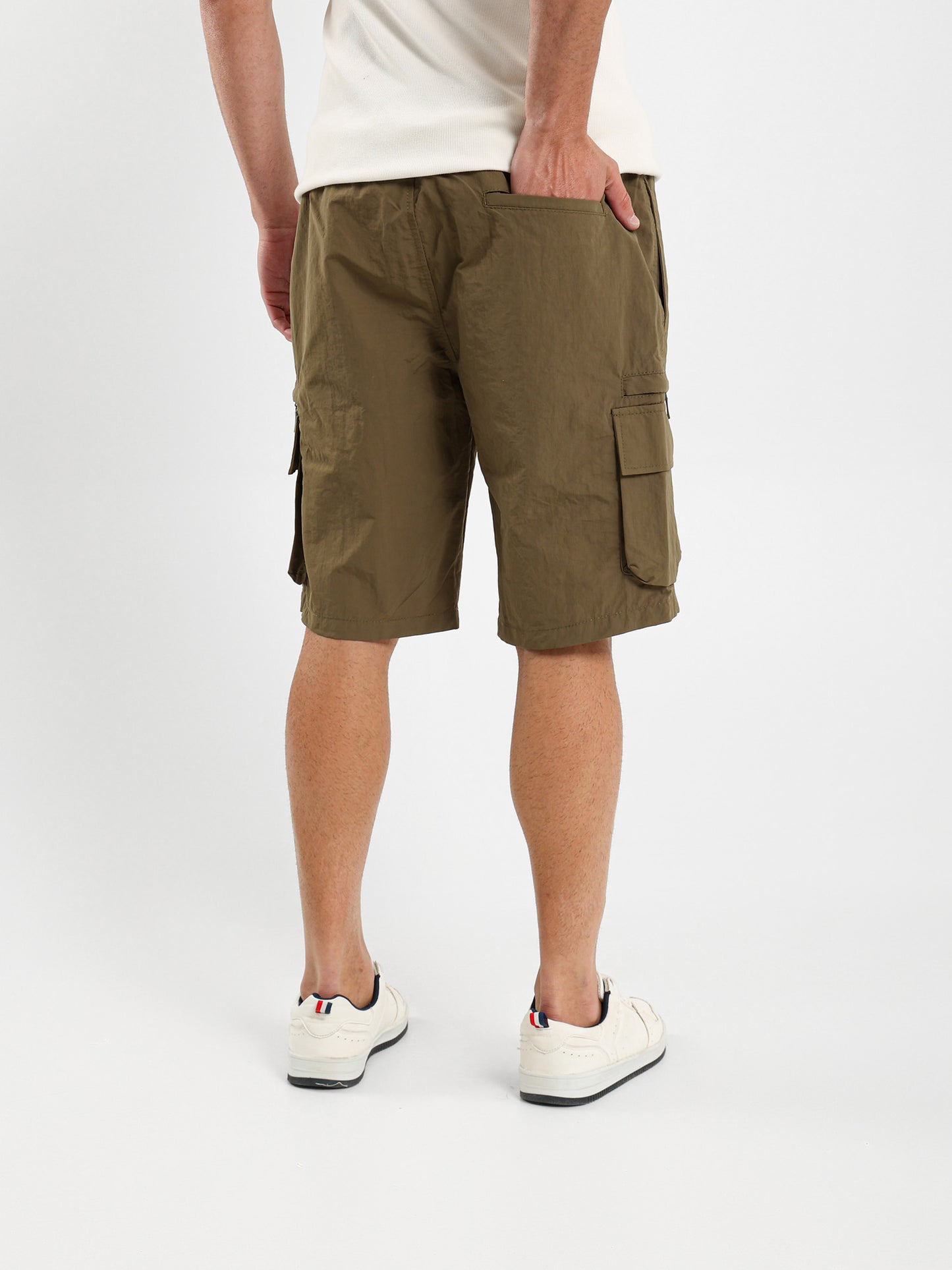Shorts With Knitted Label And Fancy Cord