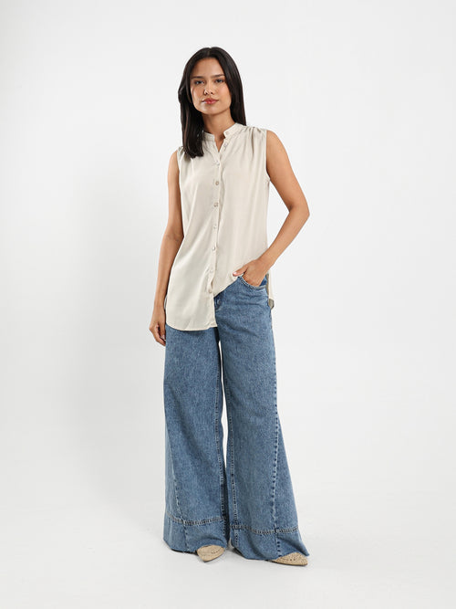 Sleeveless Viscose Blouse