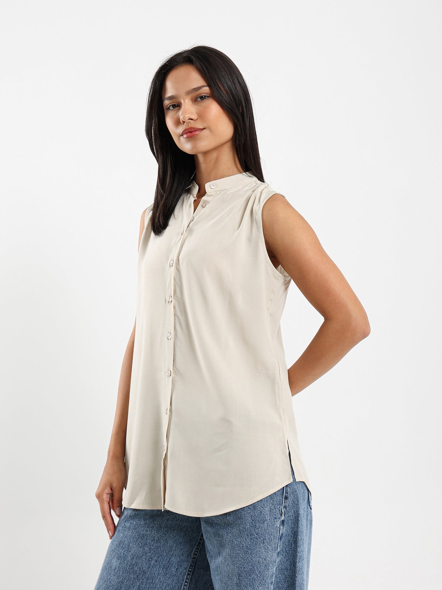 Sleeveless Viscose Blouse