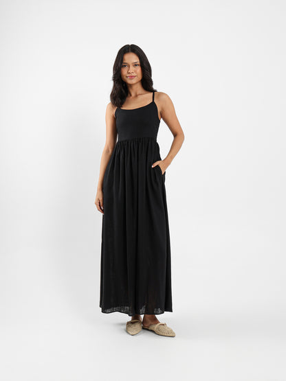 Sleeveless Long Linen Dress