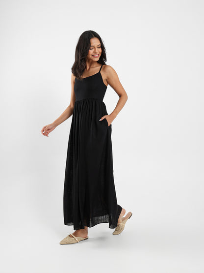 Sleeveless Long Linen Dress