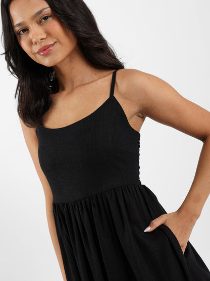 Sleeveless Long Linen Dress