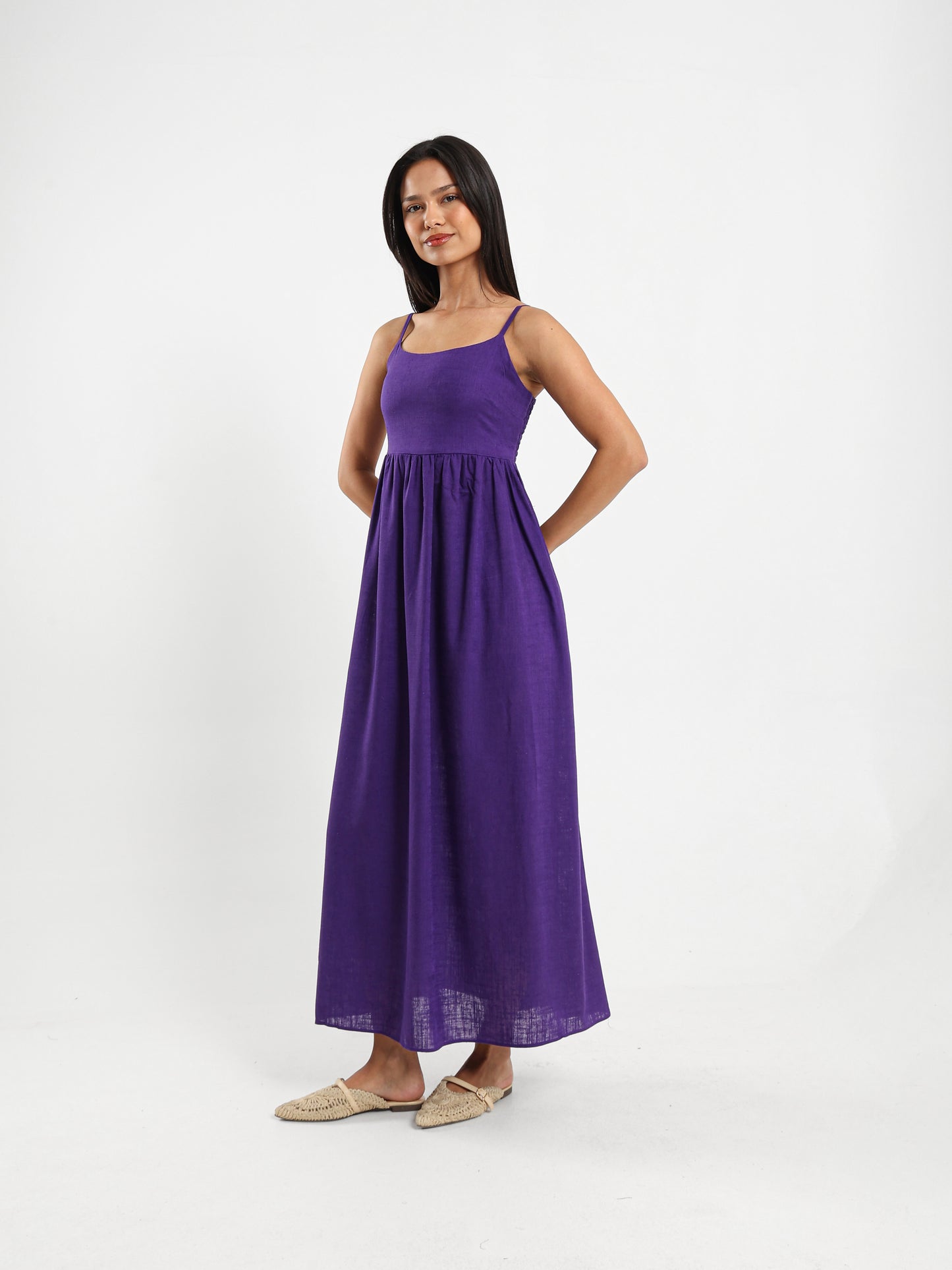 Sleeveless Long Linen Dress