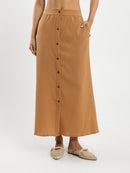 Wrinkled Front Buttoned Skirt