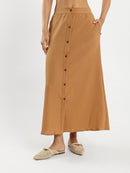 Wrinkled Front Buttoned Skirt