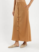 Wrinkled Front Buttoned Skirt