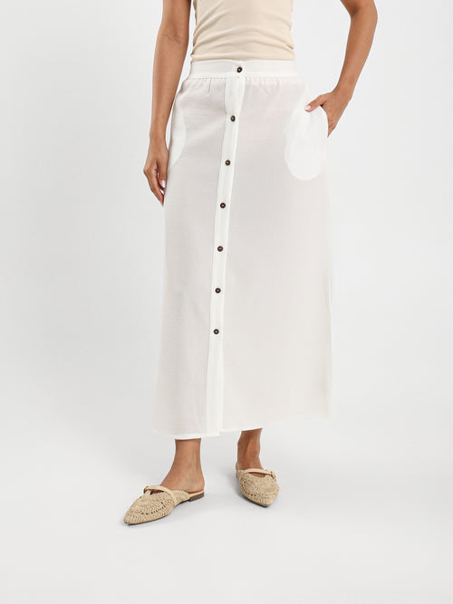 Wrinkled Front Buttoned Skirt