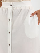 Wrinkled Front Buttoned Skirt