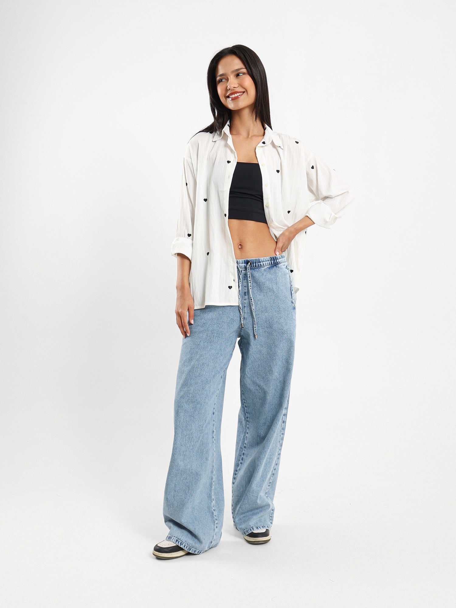 Heart Embroidered Shirt