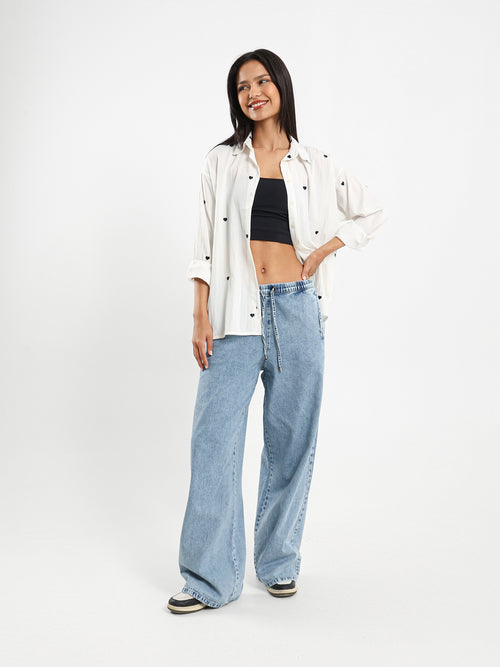 Heart Embroidered Shirt