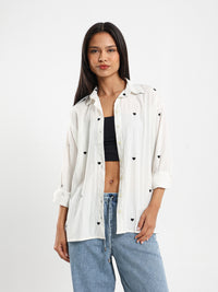 Heart Embroidered Shirt