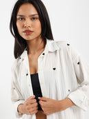 Heart Embroidered Shirt