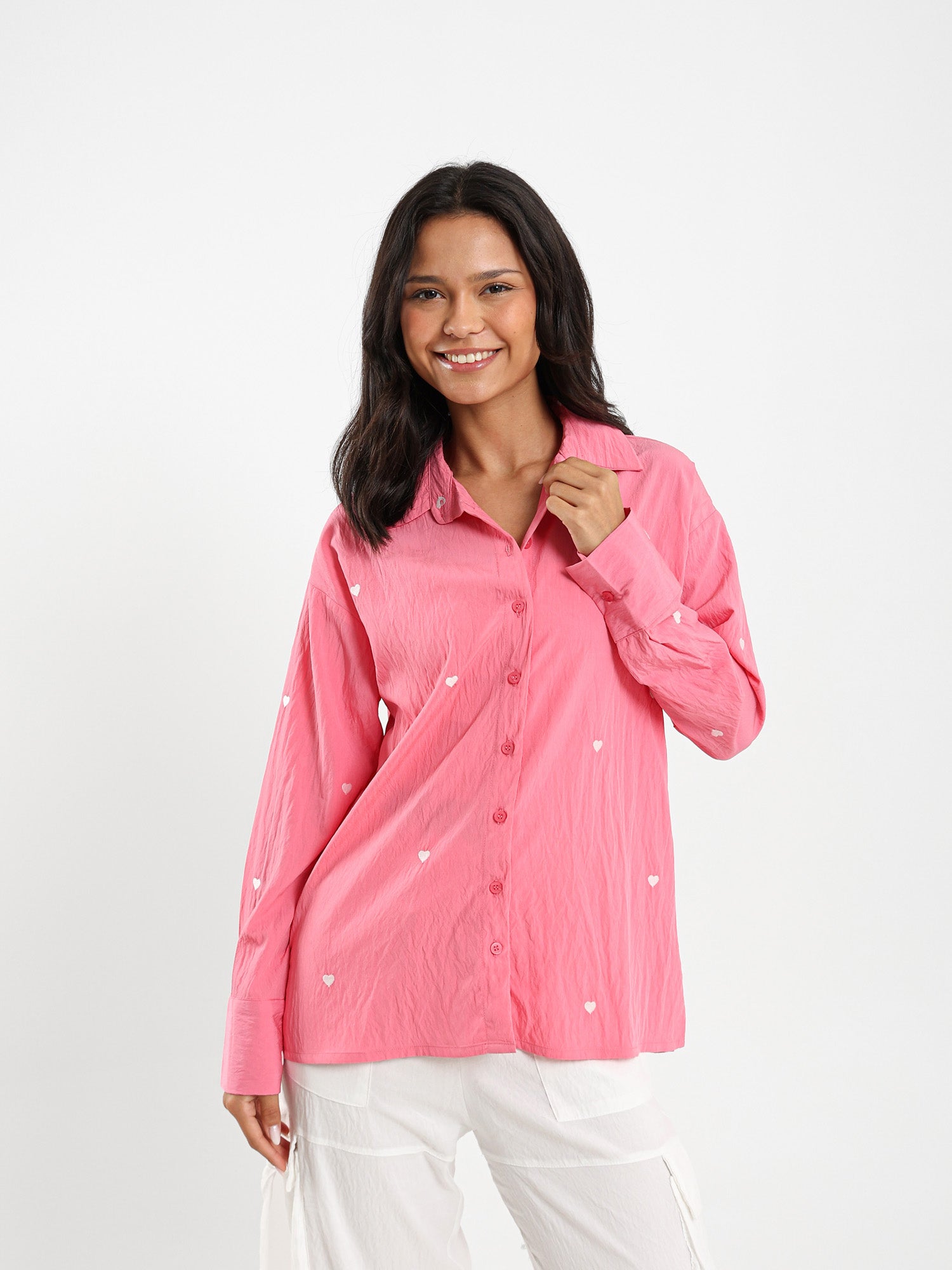 Heart Embroidered Shirt