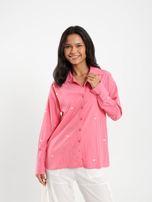 Heart Embroidered Shirt