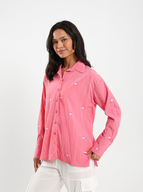 Heart Embroidered Shirt