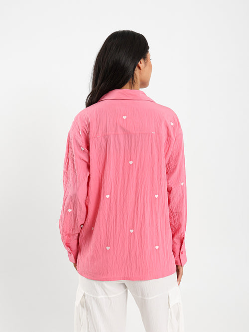 Heart Embroidered Shirt