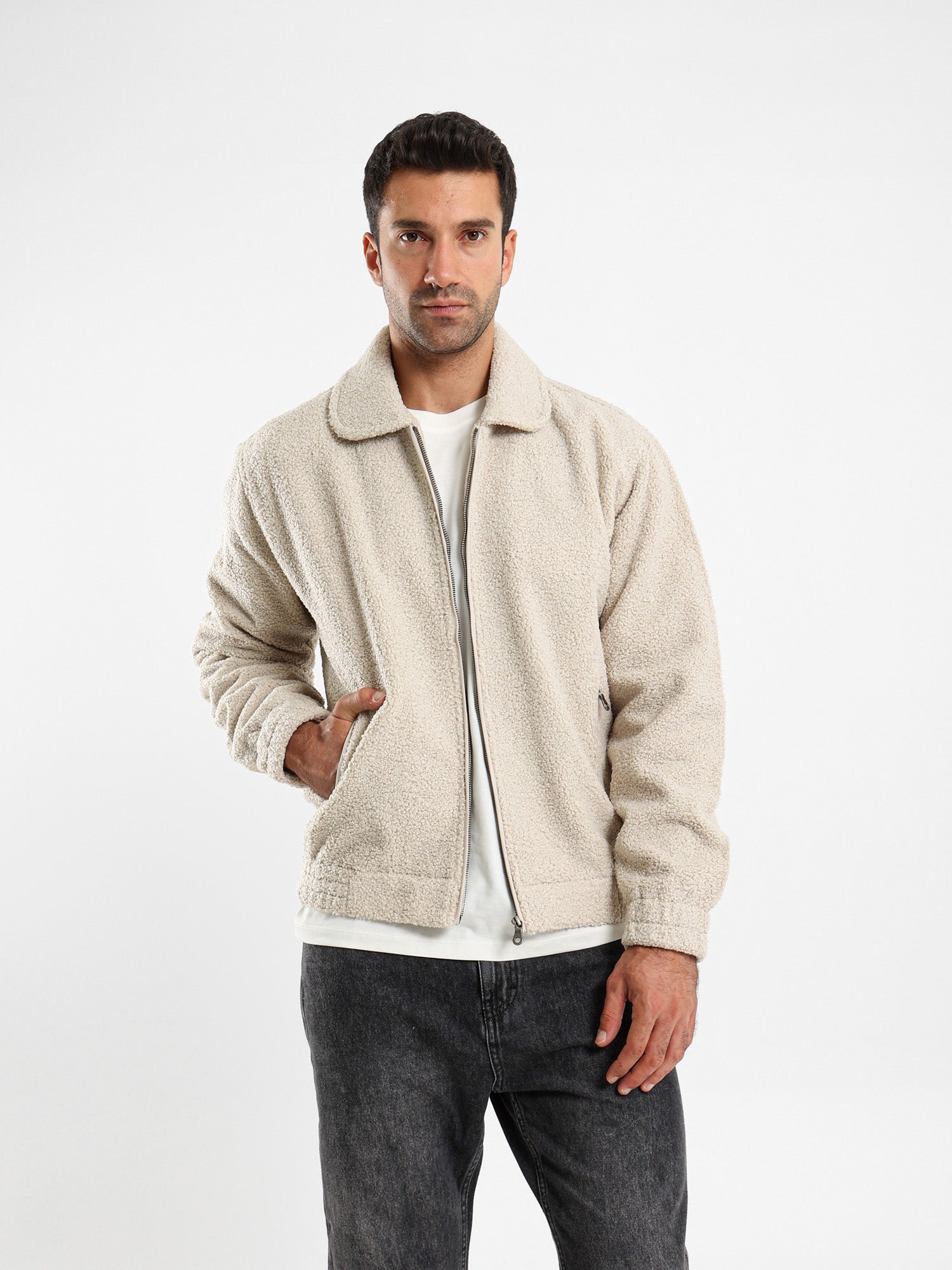 Regular Fit Teddy Jacket