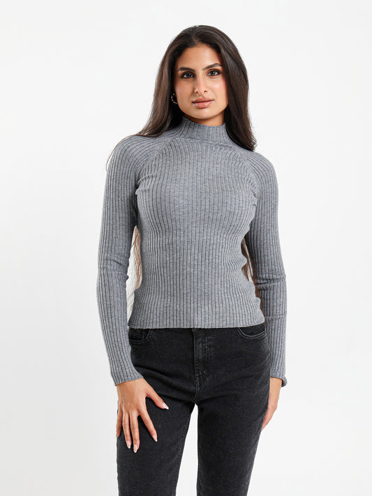 Mock Neck Slim Pullover