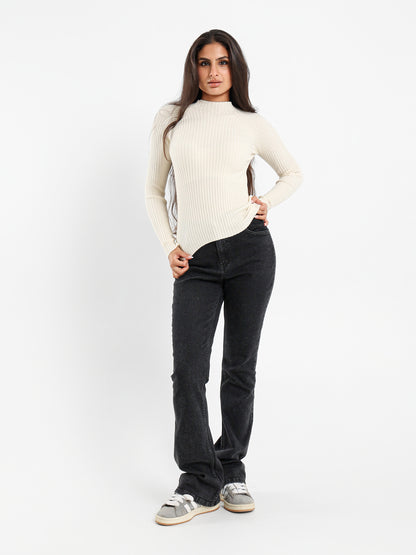 Mock Neck Slim Pullover