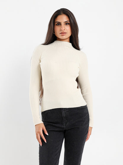 Mock Neck Slim Pullover