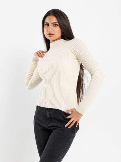 Mock Neck Slim Pullover