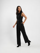 Sleeveless Belted Linen Jumpsuit