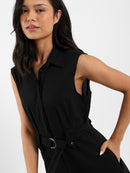 Sleeveless Belted Linen Jumpsuit