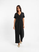 Buttoned Front Loose Jumpsuit