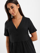 Buttoned Front Loose Jumpsuit