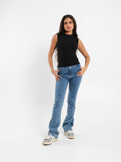 Mock Neck Sleeveless Top