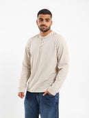 Granded Collar Long Sleeve T-Shirt