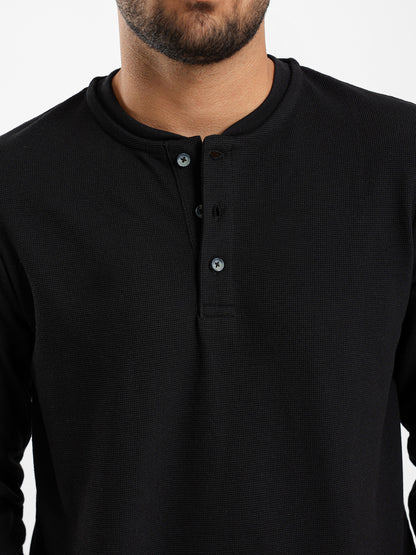 Granded Collar Long Sleeve T-Shirt