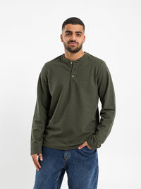 Granded Collar Long Sleeve T-Shirt
