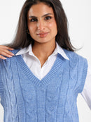 Oversized Cable Knit Vest